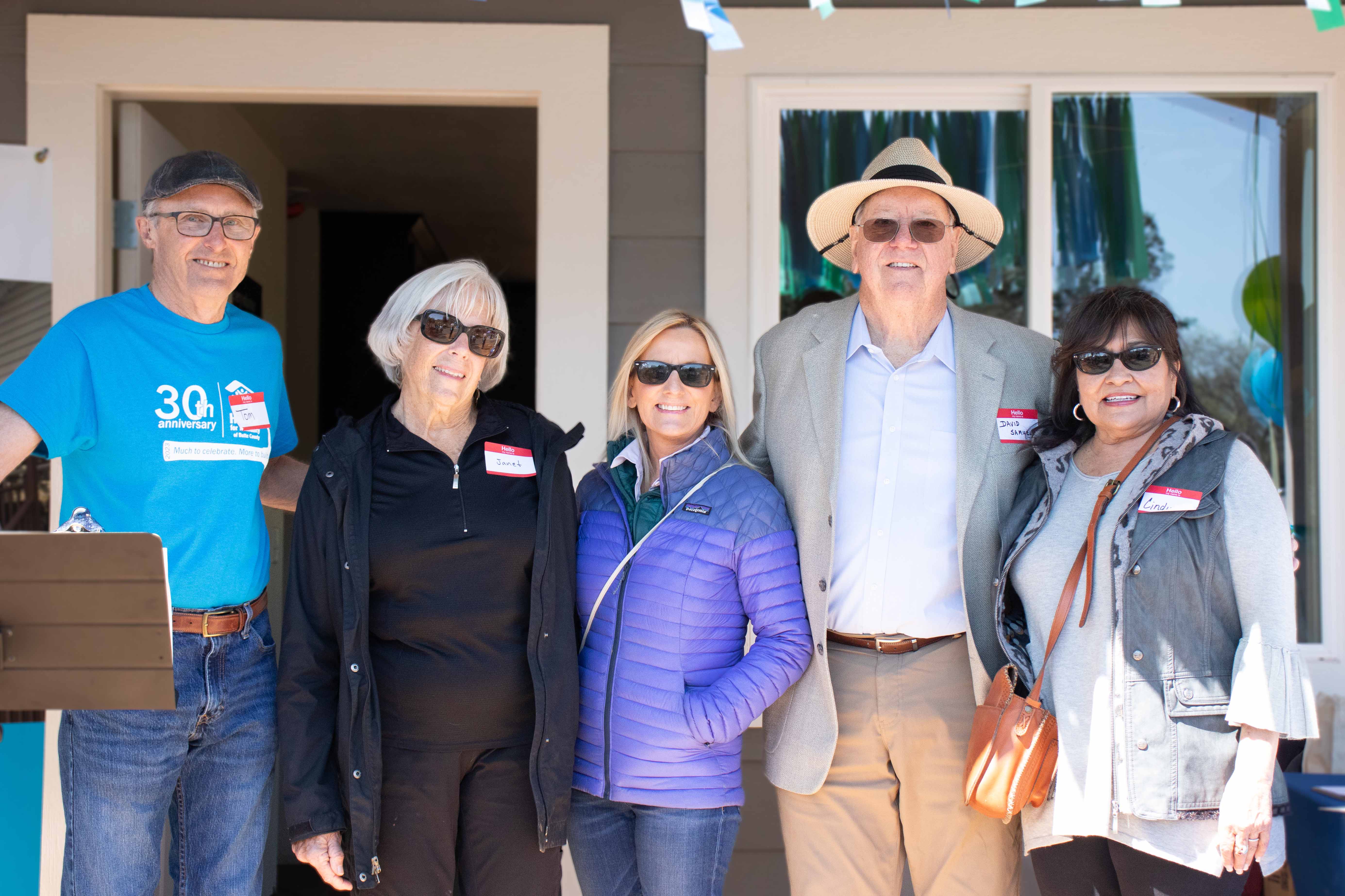 Tom Hayes (site selection), Janet Earl (family selection chair), Carol Denning (Holmes) (board president), David Samuel (treasurer), and Cindy Quintana Markham (family selection)